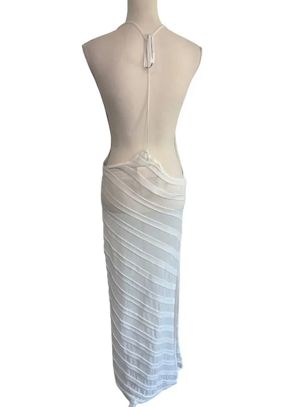 Jaded London Knit Maxi Dress in White Noir Small New Womens Long - Image 7