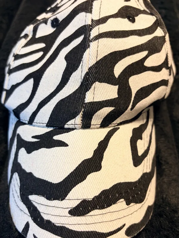 Zebra Print Cotton Baseball Cap - Image 2
