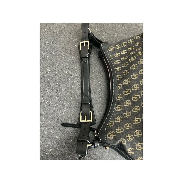 Dooney & Bourke Canvas Leather Hobo Shoulder Bag Vintage Y2K Monogram - Image 16