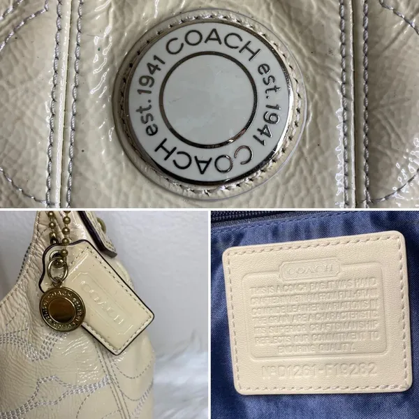 Coach Cream Patent Leather Crossbody/Shoulder Bag - Image 7