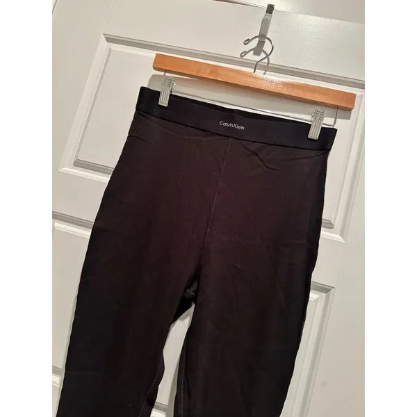 Calvin Klein‎ Womens Black Cotton Stretch Rib Leggings QS7220-002 Size M NWT - Image 4