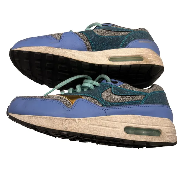 Nike Air Max Blue Gray Yellow Athletic Sneakers Size 7.5 Casual Sport Shoes - Image 7