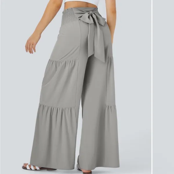 Halara Breezeful™ High Waist Shirred quick dry wide leg pants sz M gray new NwT - Image 2