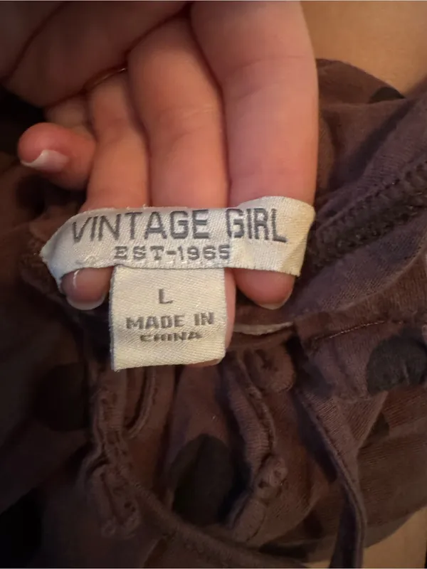 Vintage Girl Women's Strapless Polka Dot Tie Front Tank Top Brown/Black L - Image 3