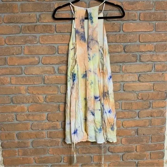 LUNIK Wild Bloom Dress womens Medium‎ Tie Dye Sleeveless Summer Pastel Flowy - Image 2