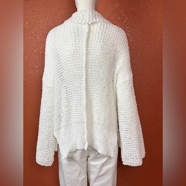 POL - Ivory/Oatmeal Loose Weave Cozy Cardigan Size Medium. G#34 - Image 4