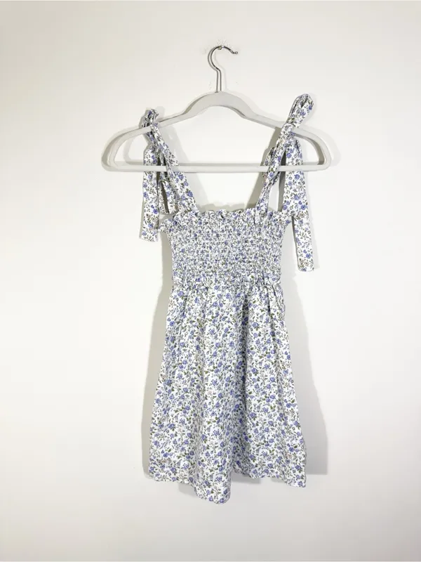 Reformation Dawson Floral Linen Smocked Mini Dress Size XS - Image 3