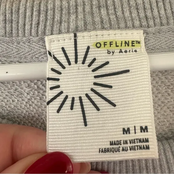 Offline Aerie Weekend Cutout Dress Sweatshirt Cotton Women’s Medium Heather Gray - Image 6