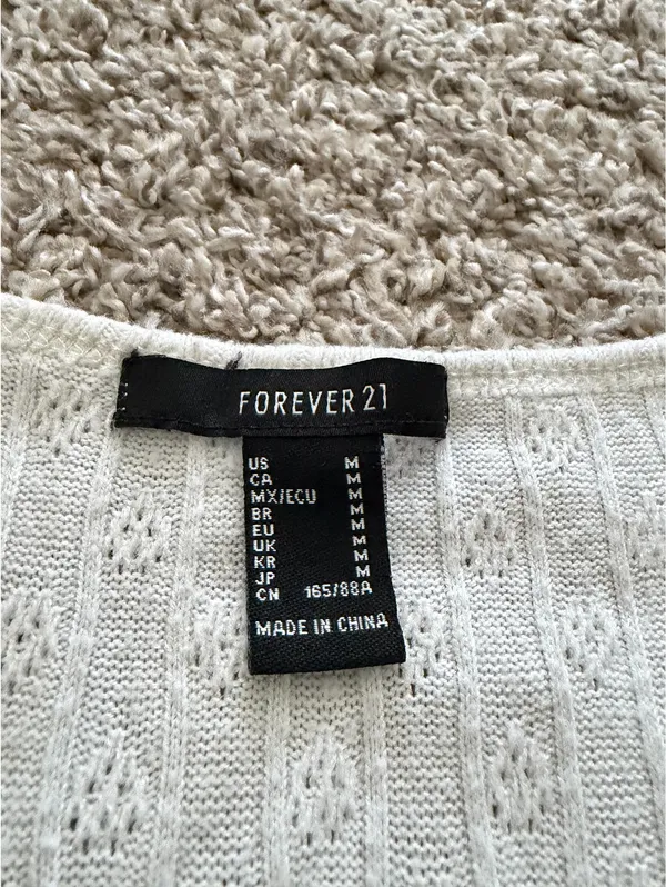 White Forever 21 Tie Top - Image 2