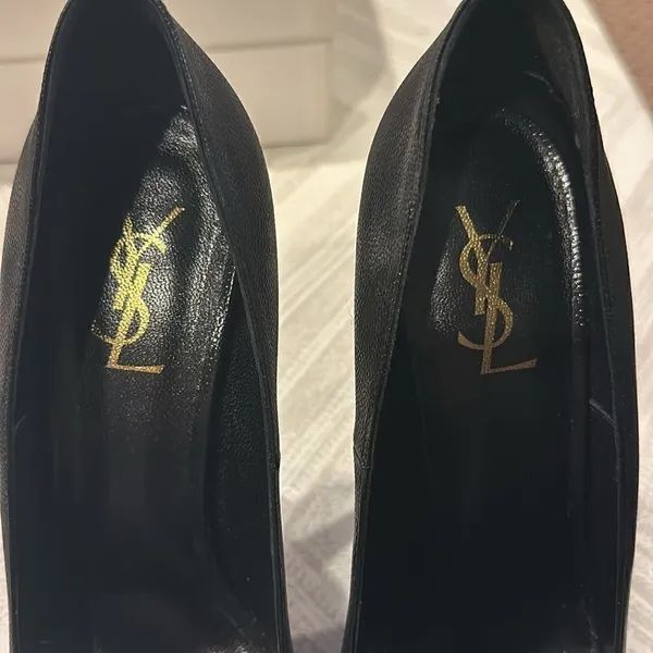 Yves Saint Laurent Women’s Black Leather Tribtoo Platform Pumps - 105 Size EU40 - Image 5