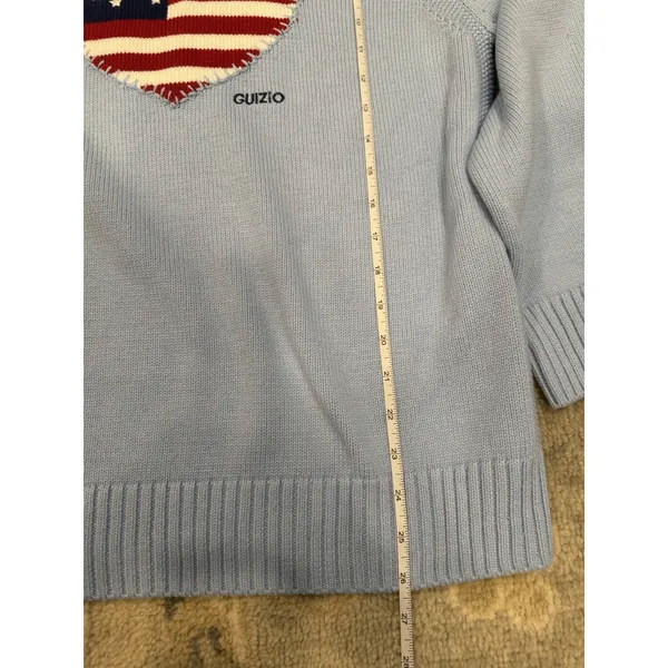 Guizio Americana Love Sweater Blue Oversized Sz Small NWT $188 - Image 16