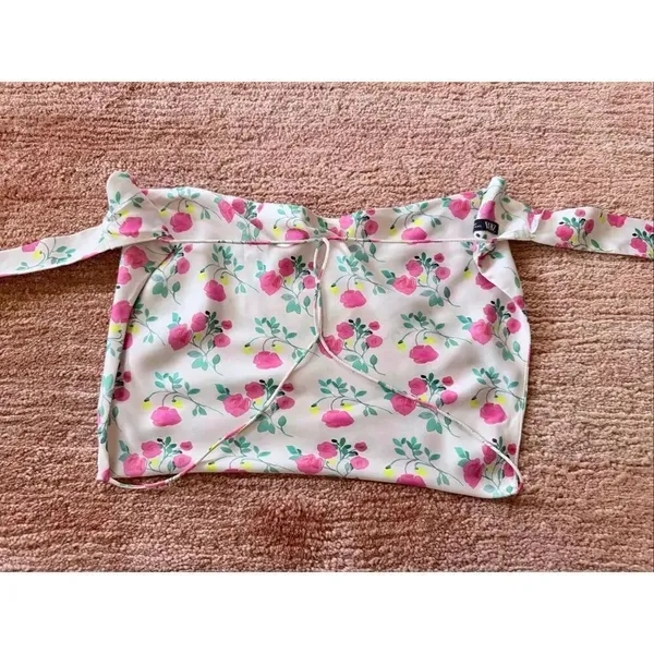 ZARA Floral Tie Back Bandeau Top XS - Image 4