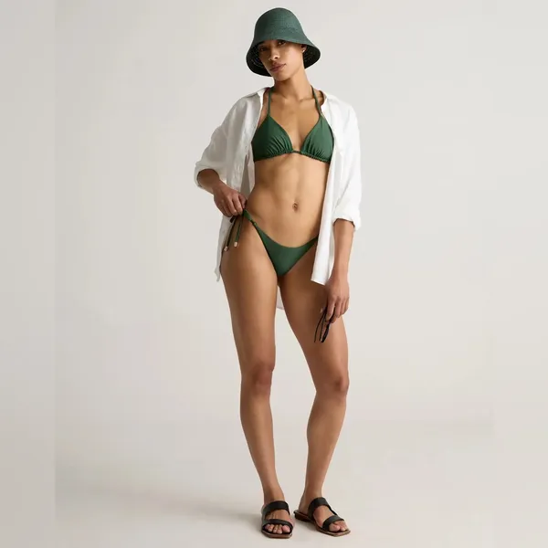 NWT Quince Italian Palm Green Italian Adjustable Side Tie Bikini Bottom Sz M - Image 5