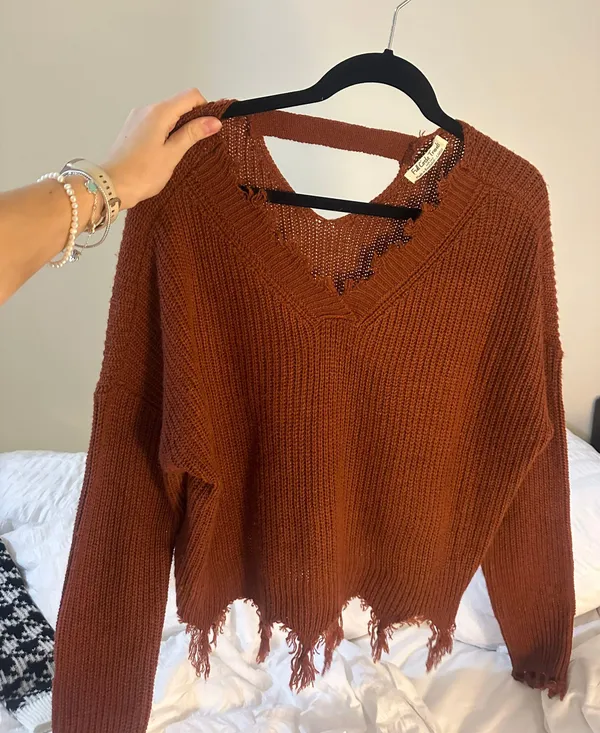 Full Circle Trends Burnt orange Knit Sweater - Image 3