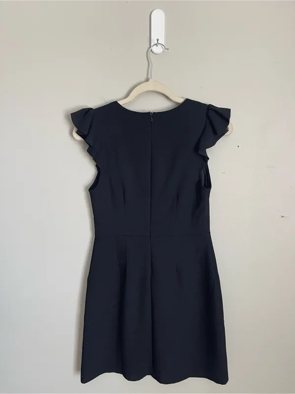 SHE + SKY Classic Black Ruffle Sleeve Mini Dress Sz S - Image 4