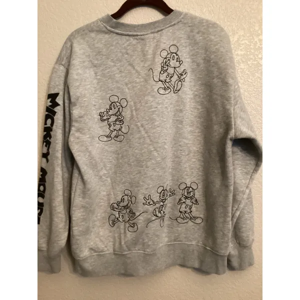 Disney Embroidered Mickey Mouse "Oh Boy!" crewneck sweatshirt L - Image 3