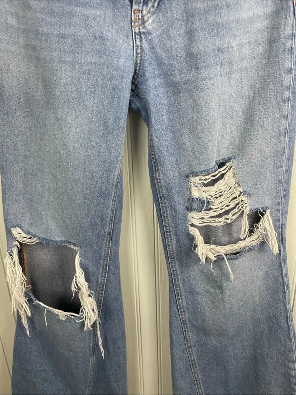 Free People New Dawn Flare Jeans Size 26 Distressed Denim Cotton We the Free - Image 8