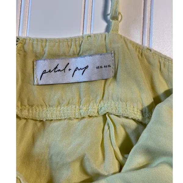 Petal & Pup Aliyah Cotton Eyelet Maxi Dress Butter Yellow Grid Plaid XL - Image 6