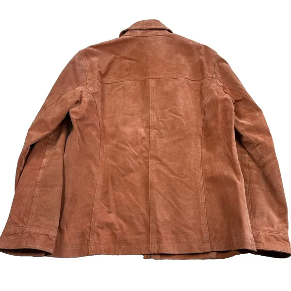 Chico's Women's Suede Leather‎ Jacket Zip Front Size Small Fitted Western Peachy - Image 8