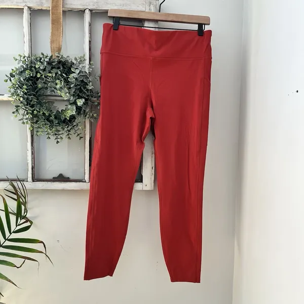 Vuori Stride Performance Leggings Womens XL Red Workout Active‎ Casual - Image 4