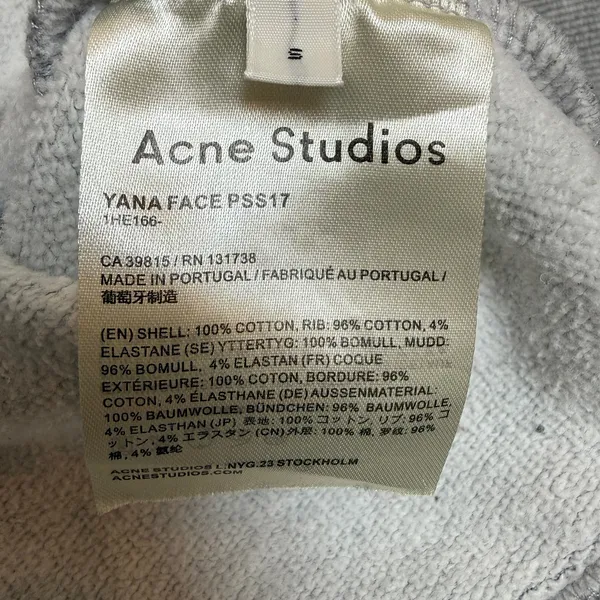 Acne Studios Boxy Yana Face PSS17 Sweatshirt Made in Portugal Small - Image 4