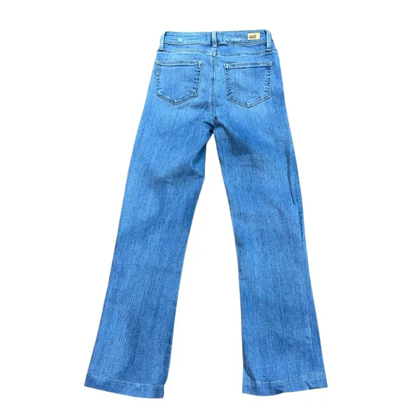 PAIGE Genevieve Flare North Star Distressed‎ Wide Leg High Rise Denim Jeans 25 - Image 3