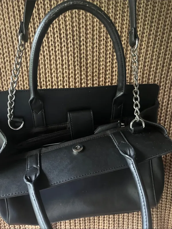 Nine West Black Satchel with Bow Detail - Image 3