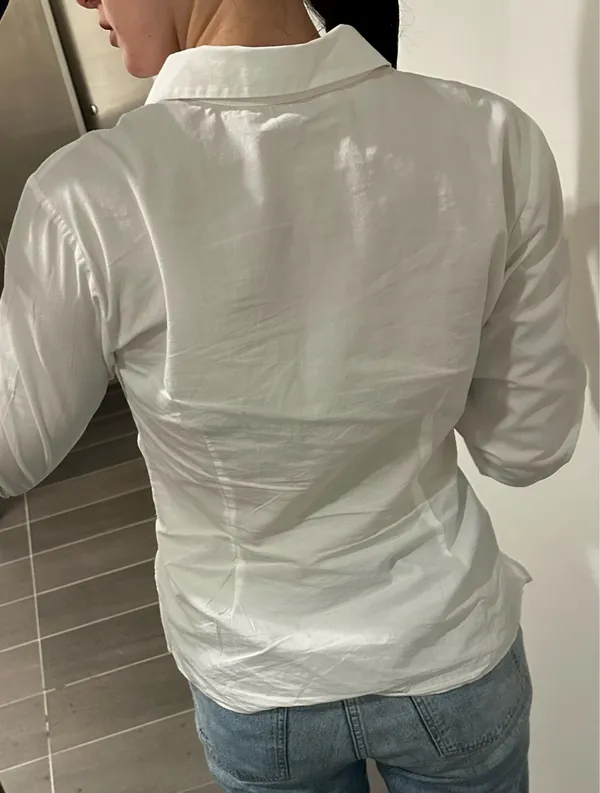 Zara white button down shirt with a tie - Image 3