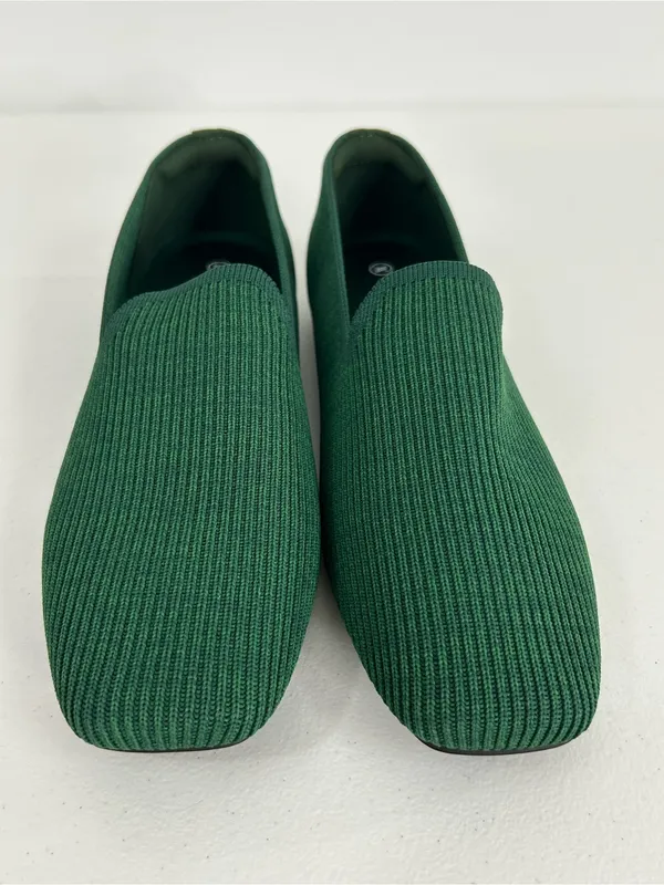 Vivaia Samantha Walker Forest Green Square-Toe Loafers Size 41 or US 9.5 - Image 4