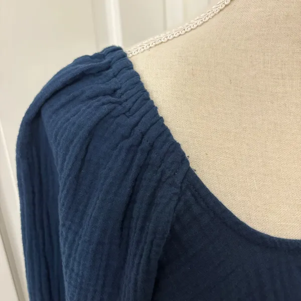 Universal Thread Gauze Peplum Top XS Relaxed Fit Cotton Boho Coastal Minimalist - Image 4