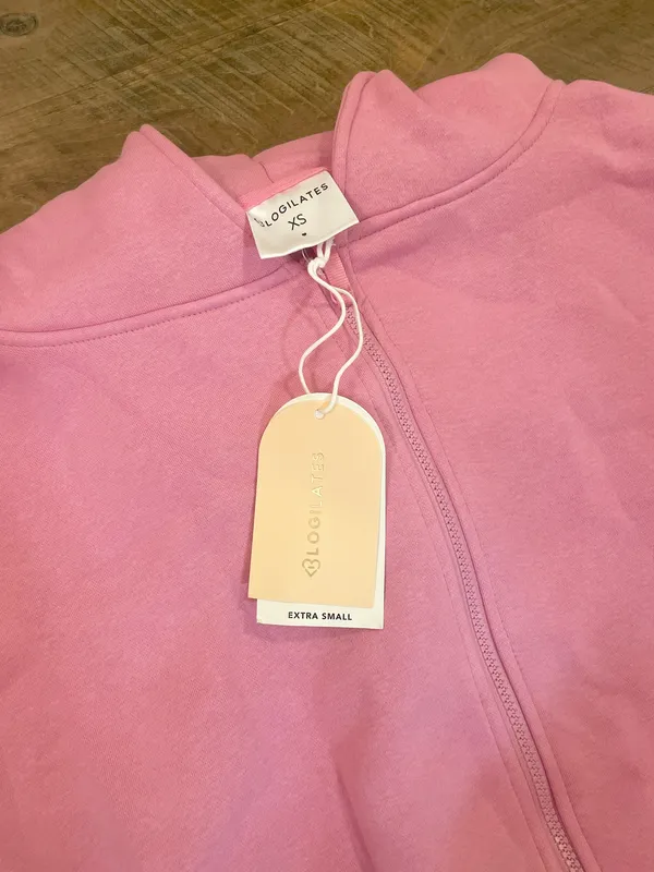 NWT! Blogilates Women's Marshmallow Full Zip Hooded Sweatshirt - Pink XS NEW! - Image 4