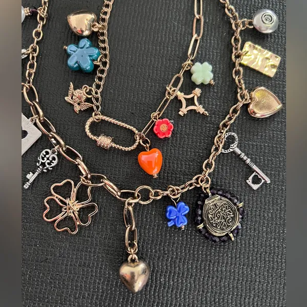 Free People 🍀Gold Charm Necklace with Multicolor Accents - Image 6