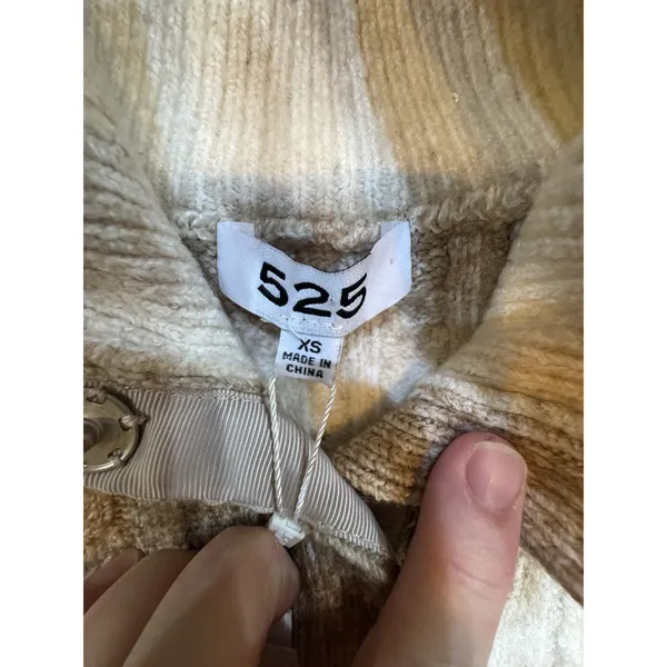 525 america sweater WILLOW: OMBRE SEQUIN CROP CARDIGAN Size XS Beige Cream - Image 7