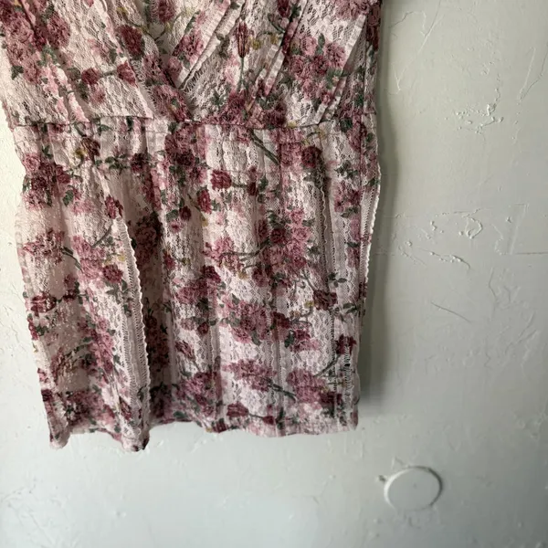 Vanity Y2k Fairy Lace Large Floral Lace Boho Sheer‎ Cap Sleeve Going Out Top - Image 3