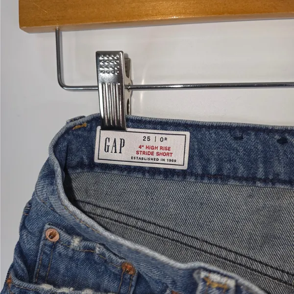 Gap Shorts Womens 0R 25 (29x4) Blue‎ High Rise Stride Short Dark Wash Denim - Image 3