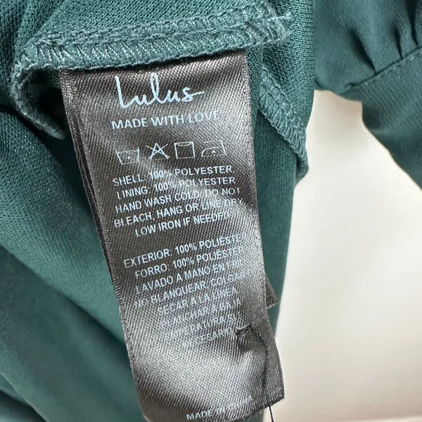 Lulus Feel the Romance Emerald Green Of The Shoulder Maxi Dress Formal L NWT - Image 9