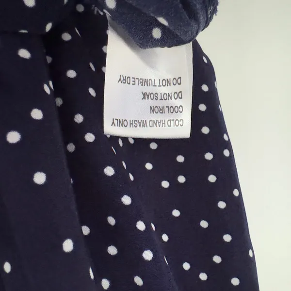 White Fox Polka Dot Mini Dress sleeveless ruffle tie bow back v-neck lightweight - Image 13