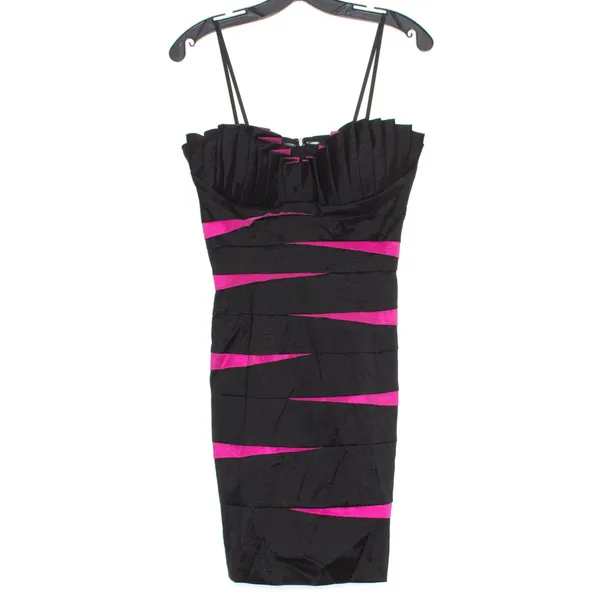 Betsey & Adam Dress Mini Strapless Y2K Going Out Cocktail Date Night Black Sz 10 - Image 2