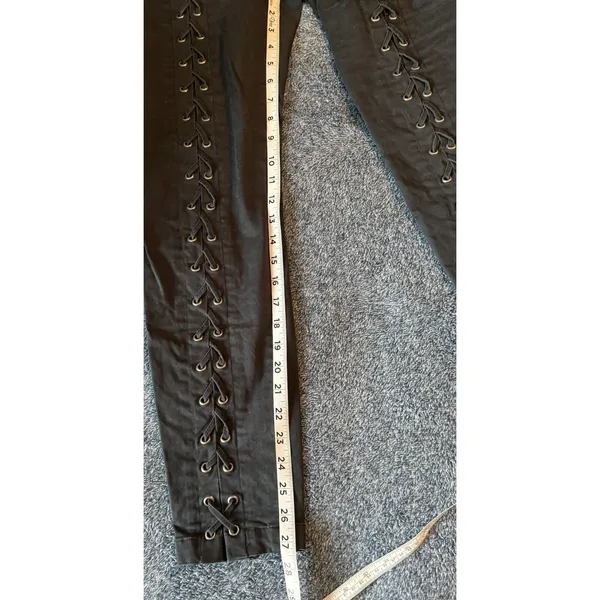 A.L.C. Kingsley Lace-Up Pants Size 6 Black ASO Kim K. Cropped High Rise Grunge‎ - Image 9