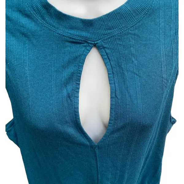 Free People We The Free Faye Ribbed Tank Top Emerald Green Cotton Modal Sz L - Image 6