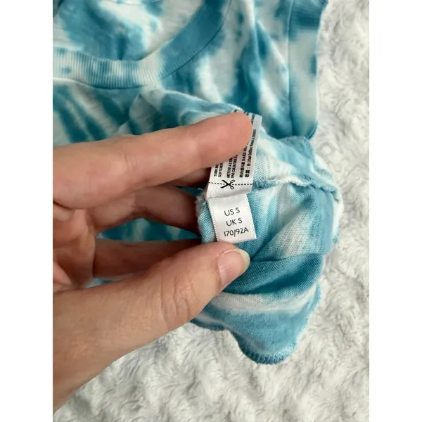 Free People Movement Love Blue Tie Dye Cropped Boho Muscle Tank Top S - Image 6