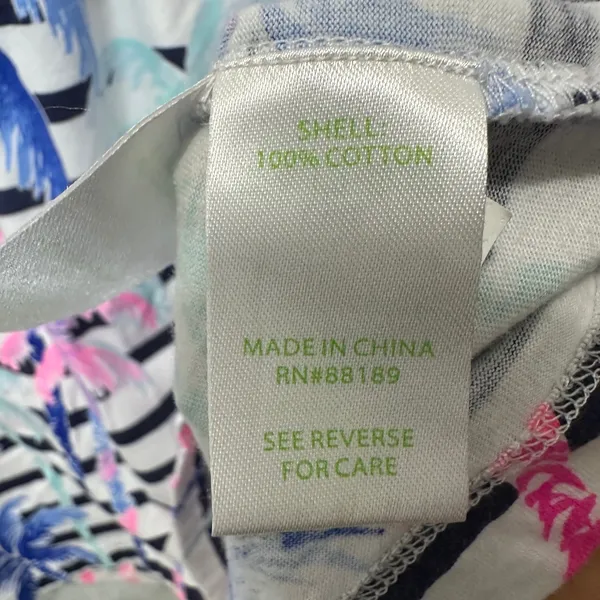 Lilly Pulitzer T-Shirt Dress Cotton Striped Palm Tree Coastal Resort Womens L - Image 5