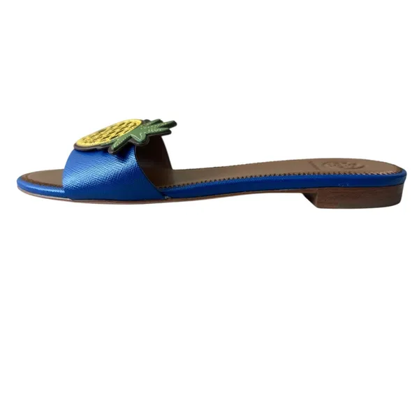 Tory Burch‎ Pineapple Accent Slide Sandals Blue Size 7 - Image 8