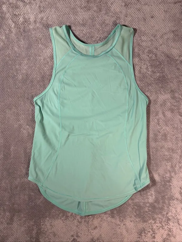 Lululemon Sculpt Tank Size 6 Mint Green Mesh Back Cutout Athletic Running Yoga - Image 3