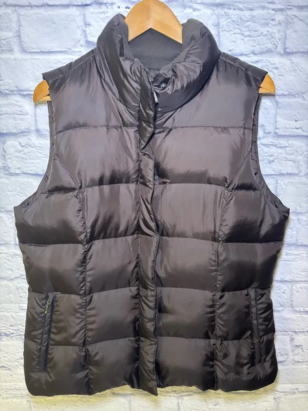 Eddie Bauer Women’s Puffer Vest Premium Quality Goose Down Brown Size Large - Image 2