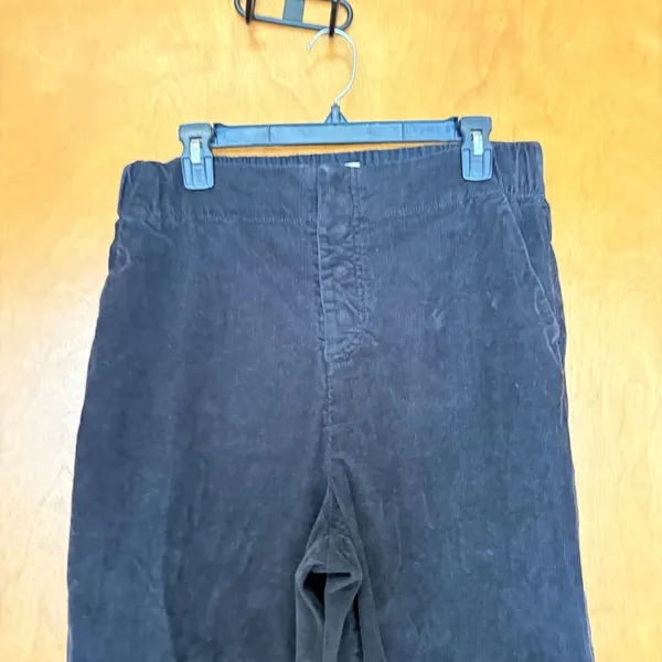 Pact Corduroy Pants Women Large Black‎ Organic Cotton Wide Leg Elastic Waist - Image 6