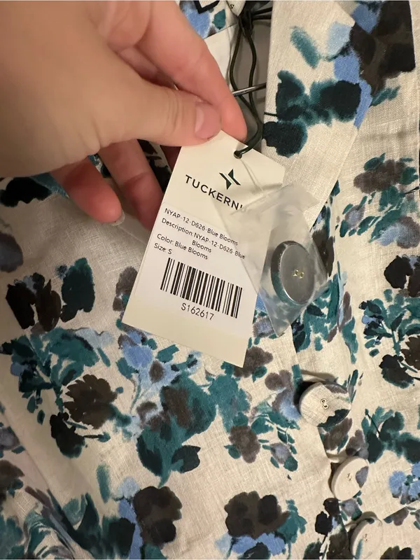 NWT Tuckernuck Budding Bluebell Hadley Floral Linen Dress small - Image 4