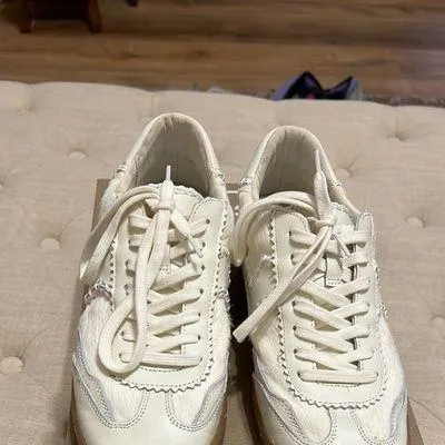 DV by Dolce Vita Notice Stitch- Ivory Calf Hair Sneaker-Size 9 - Image 2