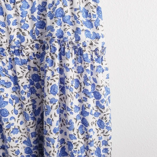 Floral Mini Lined Ruffle Beach Dress - Image 5