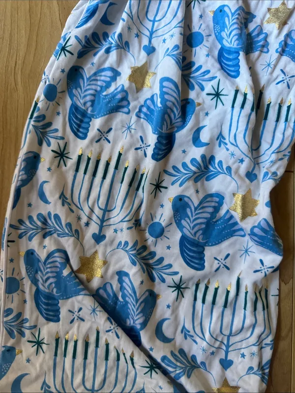 Posh Peanut Hanukkah Pajama Bottoms White Size L - Image 5